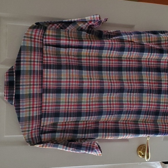 Viyella Short Sleeve Plaid Button Down Large - Picture 4 of 5